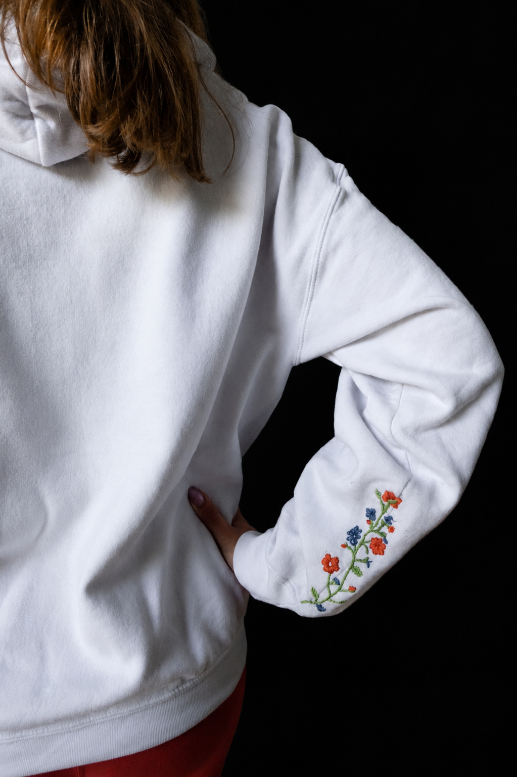 Embroidered Floral Hoodie