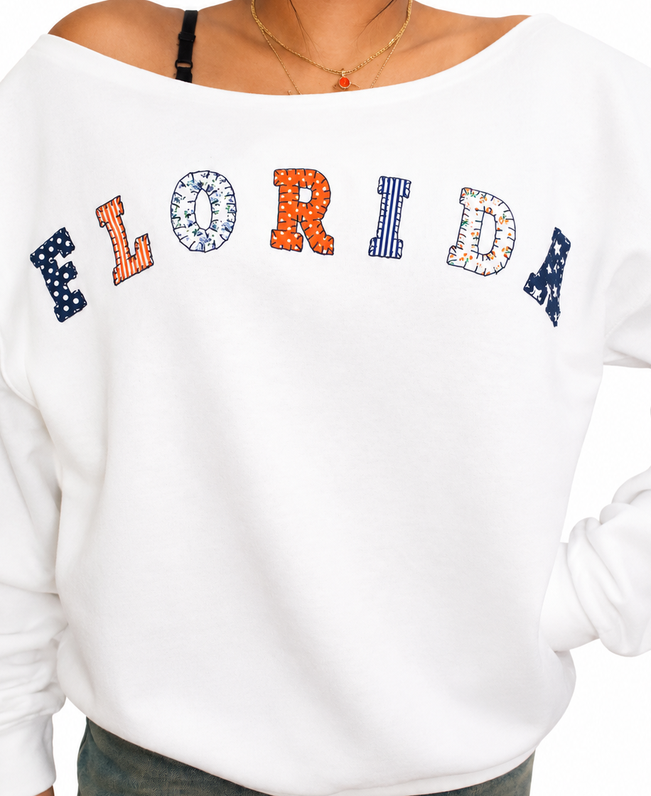 Florida Patchwork Appliqué Crewneck