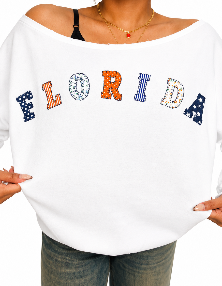 Florida Patchwork Appliqué Crewneck