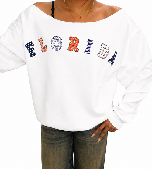 Florida Patchwork Appliqué Crewneck